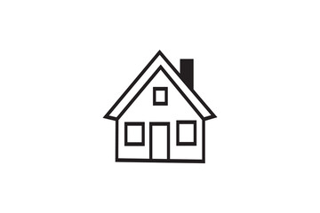 House icon vector illustration on a white background depicting a residential building symbol for real estate design