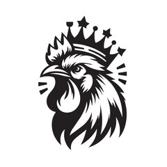 logo of a rooster wearing a crown