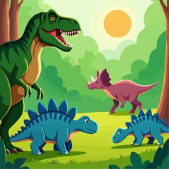 tyrannosaurus dinosaur vector illustration