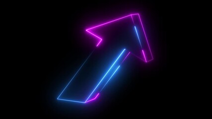 3d blue arrow, Bright blue colored hunting arrows. Right arrow fixed icon. Arrow on target. refers to direction. A neon down business graph icon displays a glowing,graph icon,