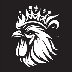 logo of a rooster wearing a crown