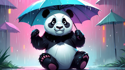 Panda Illustration , Panda AI Vector Art