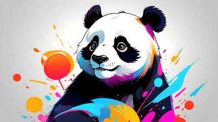 Panda Illustration , Panda AI Vector Art