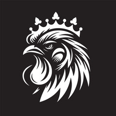 logo of a rooster wearing a crown