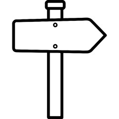 Fototapeta premium Blank arrow signpost vector illustration, empty wooden directional pole pointing right for travel, tourism, decision, guidance concepts.