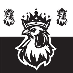 logo of a rooster wearing a crown