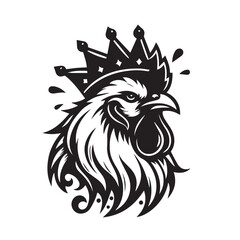 logo of a rooster wearing a crown