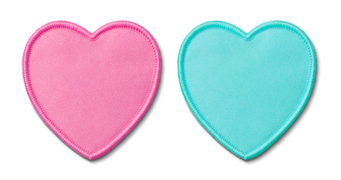 ハート型のワッペンのテクスチャー