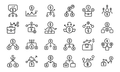 Bundle Icon Of Investment Portfolio 