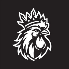 logo of a rooster wearing a crown