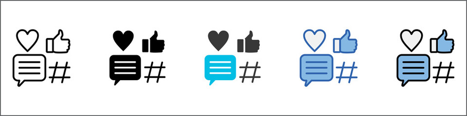 Social Media Icon Pack Multistyle Illustration