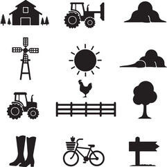 A cute vector illustration set of cartoon farm animal icons, perfect for any nature-inspired design