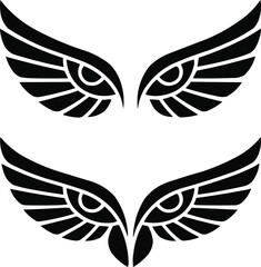 Fototapeta premium Geometric Owl Wing Icons Minimalist and Symmetrical Silhouette Pack