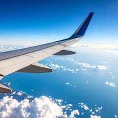 Airplane wing view from above