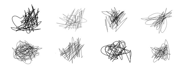 Set of hand drawn line doodles. Vector illustration.