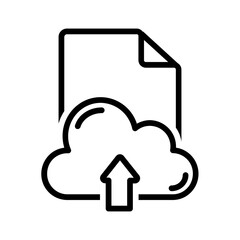 Vector black line icon for Upload