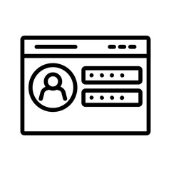 Vector black line icon for User