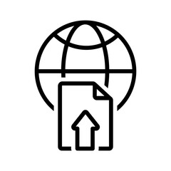 Vector black line icon for Upload