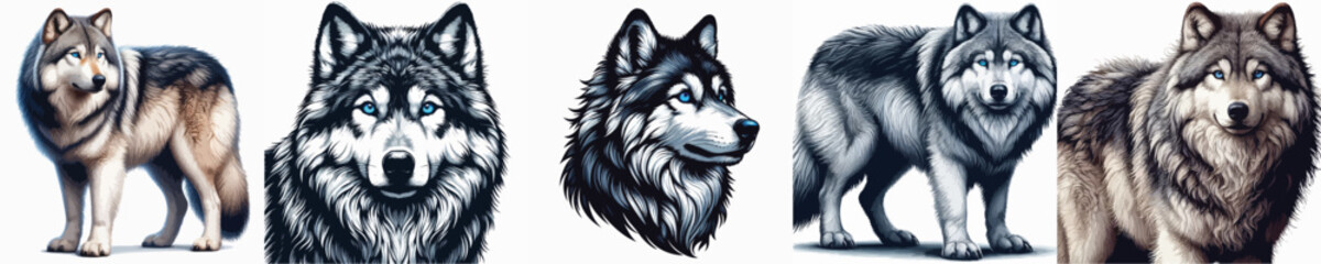 vector image of a wolf with a white background