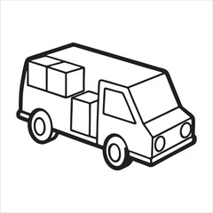 Modern Delivery Van Vehicle Illustration
