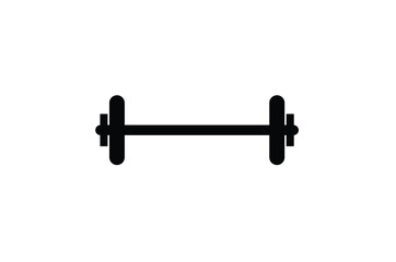Simple black silhouette of a barbell, a weightlifting equipment.