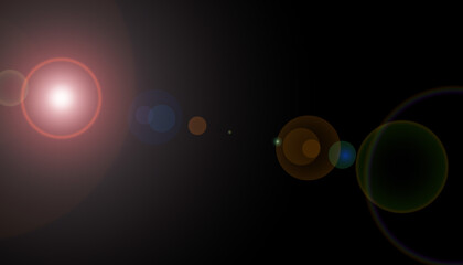 Effet halo sur fond noir.