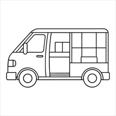 Modern Delivery Van Vehicle Illustration