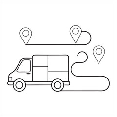 Modern Delivery Van Vehicle Illustration