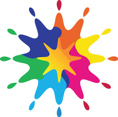 Rainbow Splash Shape Vector Art
