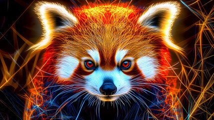 Red Panda Fractal Abstract Pattern