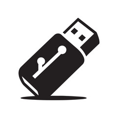 flash drive vector silhouette clip art logo design illustration