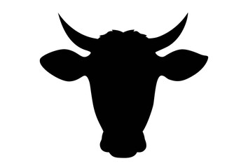 Illustration of a cow's head silhouette. Perfect for farm-themed designs.