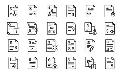 Bundle Icon Of Business Loan Paper 