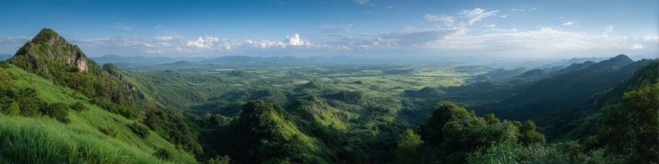 Obraz premium Breathtaking nature panorama in lush landscape hdr 360 degree view of serene environment