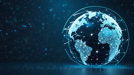 earth globe on black background