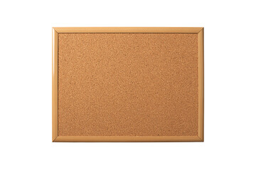 Fototapeta premium Empty cork bulletin board with wooden frame isolated on transparent background