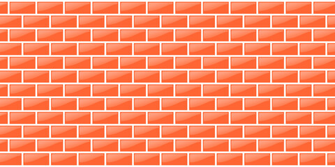 Obraz premium Seamless Orange Red Brick Wall Vector Background with Clean Texture for Wallpaper Backdrop or Building Material Design in EPS Format 