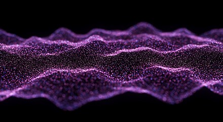 Abstract Purple Digital Wave Pattern on Black Background
