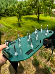 Spiked sandals for lawn aeration and yard work