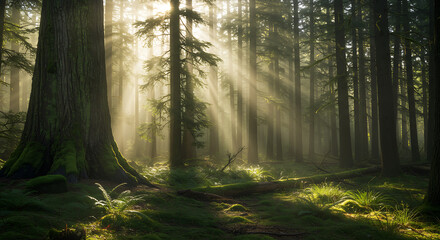 Fototapeta premium Enchanted Forest Light