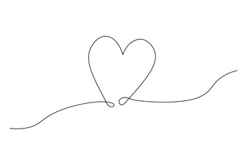  Love icon continuous one line drawing white background