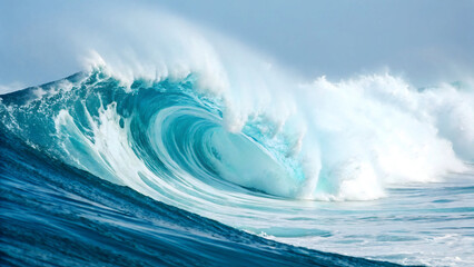 Decorative blue and white abstract fluid wave forms flow with soft motion in layered compositions