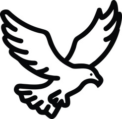 Obraz premium Soaring eagle silhouette design illustrating freedom strength and independence on a white background