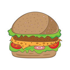 Vintage burger illustration
