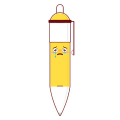 pen scared face cartoon cute