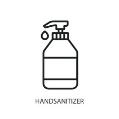 Handsanitizer thin line vector icons.
