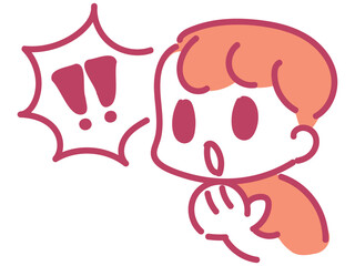 感情表現の表情アイコン風イラスト（びっくり）