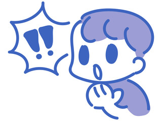 吹き出しで驚きを表現するかわいい男の子のイラスト