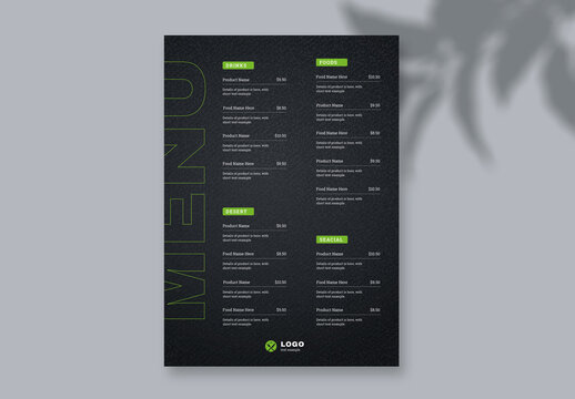 Minimal Food Menu Design