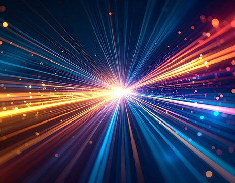 Abstract speed, vibrant light rays